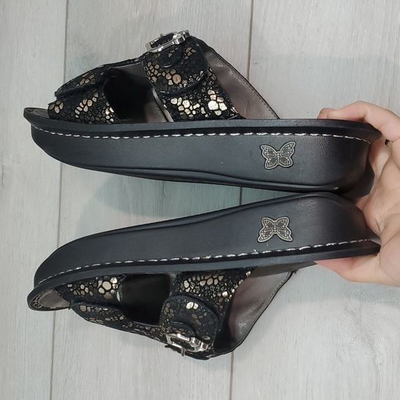 Alegria Women PEG-780 Leather Wedge Sandals shoes sz 41/10.5-11 - Picture 8 of 13